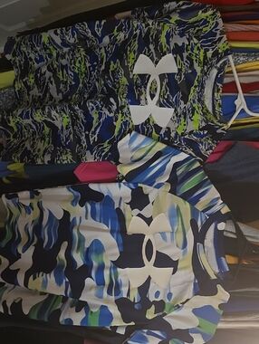 Youth Large Under Armour Navy, Blue & Lime Camo Performance Tee Bundle